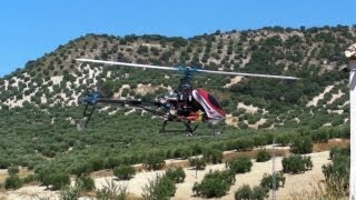 preview picture of video 'Mervs RC Helicopters in Spain - Inc two minor crashes !'