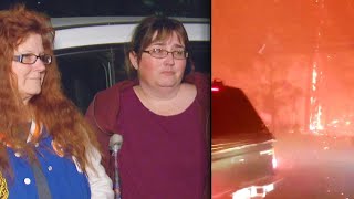 Mother and Daughter Frantically Try to Escape California Wildfires