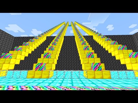 LUCKY RAINBOW BLOCKS STAIRCASE MOD CHALLENGE - MINECRAFT MODDED MINI-GAME!