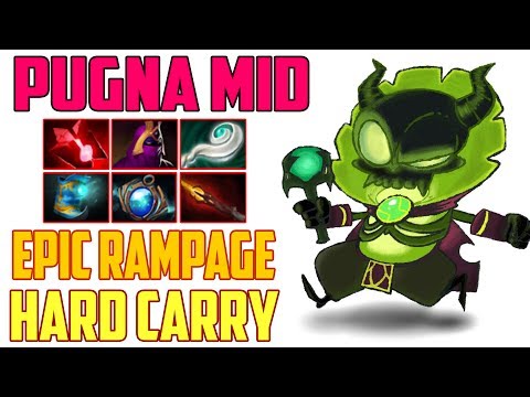 S.god Pugna Mid | hard carry | Epic Rampage | Dota 2 Gameplay 2017