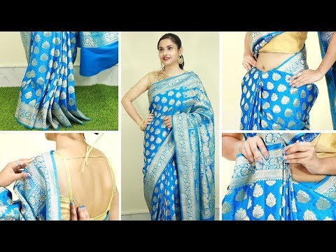 Amazing way to wear heavy saree in 5 minutes so that it looks very long and beautiful. Wear Heavy...