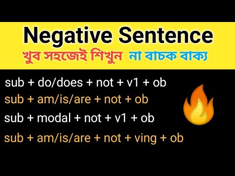 How to Make Negative Sentence | Use of Negative Sentence | English Grammar