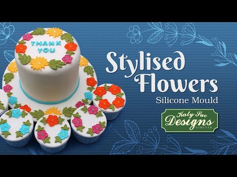  Stylised Flowers Mould for Cake Decorating