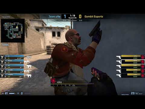 CS:GO POV Demo Gambit nafany (24/19) vs TeamOne (de_mirage)