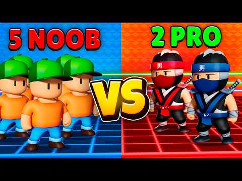 2 PROS vs 5 NOOBS in Stumble Guys!