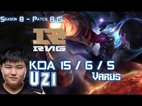 RNG Uzi VARUS vs EZREAL ADC - Patch 8.15 KR Ranked