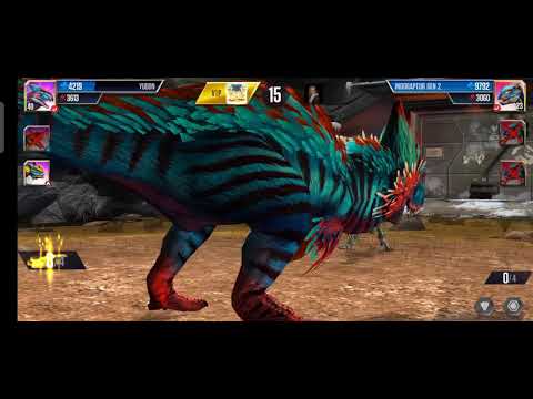 Jurrasic World The Game | dilophoboa ,yudon and gorgosuchus Vs indoraptor army
