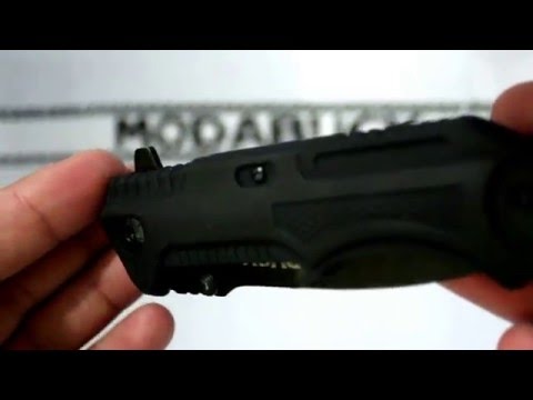 MB - BUCK Knives Black Tactical Pocket Knife Demo