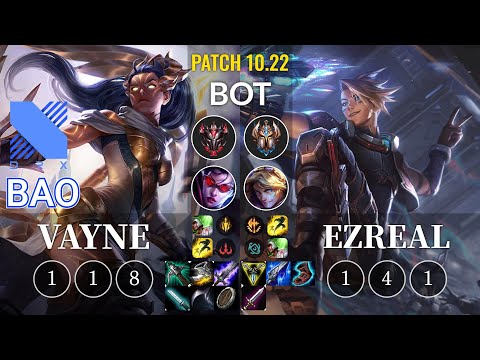 DRX BAO Vayne vs Ezreal Bot - KR Patch 10.22