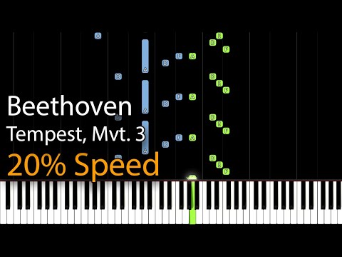 Beethoven - Sonata No. 17 "Tempest", Mvt. 3 (Slow Piano Tutorial) [Synthesia]