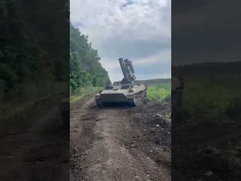 Ukrainian Strela-10 launches missile at a Russian drone