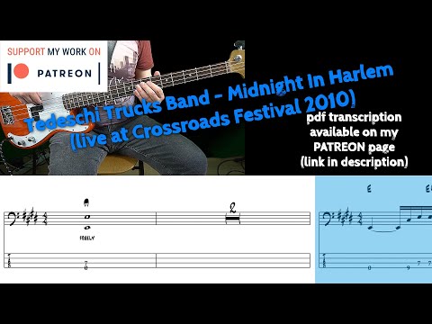 Tedeschi Trucks Band - Midnight In Harlem (Bass cover with tabs)