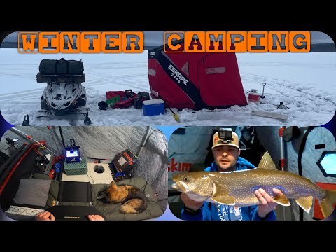 SOLO WINTER CAMPING AT LAURIE LAKE |  Lake Trout | (Livescope/ Underwater camera footage)