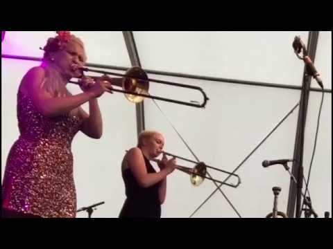 Female trombone players- Carling at RIVERBOAT JAZZ 2016