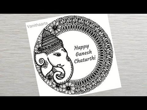 Ganesha Mandala Art How to draw a Mandala for beginners ganeshchaturthi doodle vanithaarts