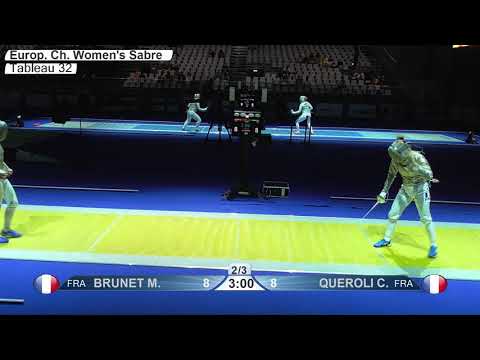 2019 742 T32 06 F S Individual Duesseldorf GER ZCH YELLOW QUEROLI FRA vs BRUNET FRA