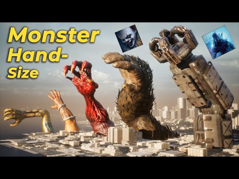 Monster Hand Size Comparison ( 3d Animation ) | Giant Creature & Monsters