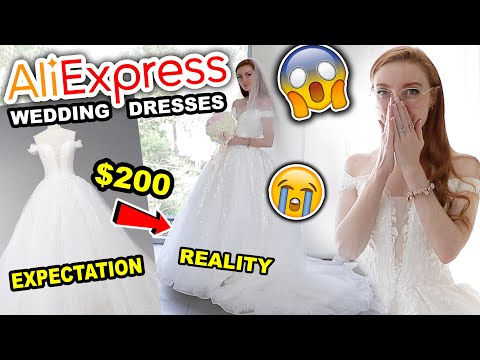 ALIEXPRESS WEDDING DRESS HAUL | 2020年從ALIEXPRESS試穿廉價婚紗（我很震驚）。 (ALIEXPRESS WEDDING DRESS HAUL | TRYING ON CHEAP WEDDING DRESSES FROM ALIEXPRESS 2020 (i'm SHOCKED))
