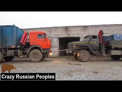 Russian Trucks  Kamaz VS Ural  Crazy Russian Peoples