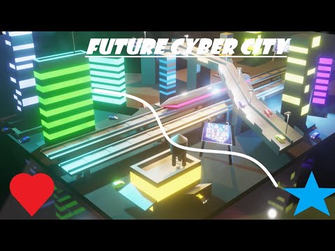 Modelling isometric view of future city at night time in blender 2.8