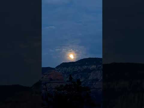Start of Lunar Eclipse in Sedona AZ before clouds took over