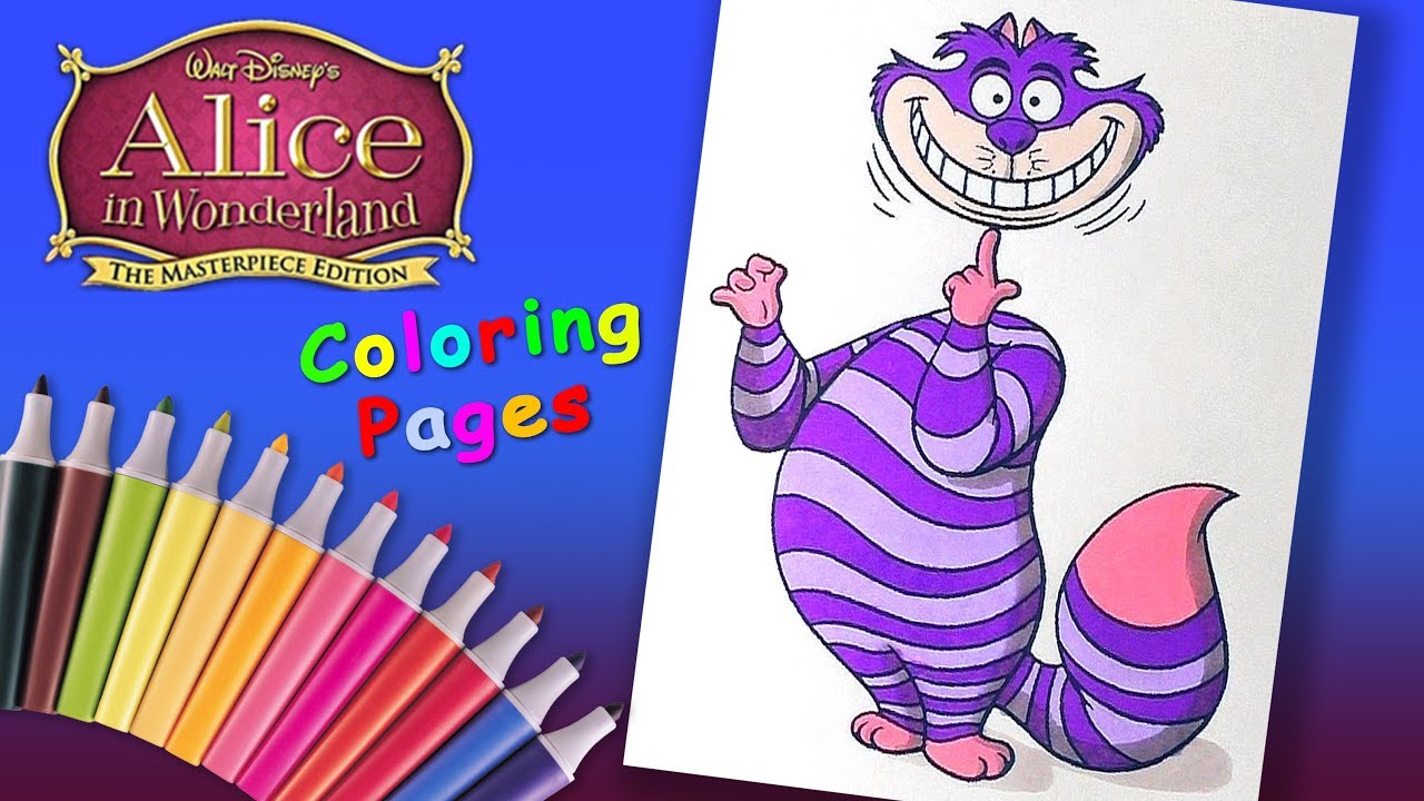 Disney Alice in Wonderland Coloring Book #forKids Cheshire Cat Coloring Pages