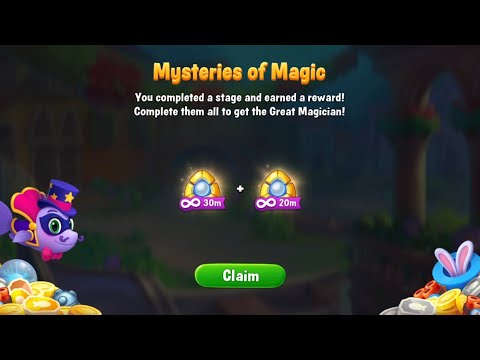Fishdom Mysteries of Magic. Level 4416. Got Rewards: Lightning 30m + 20m