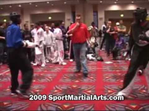 Joshua Pittman v Ryan McGriff - Men's LW point sparring - 2009 Amerikick Internationals
