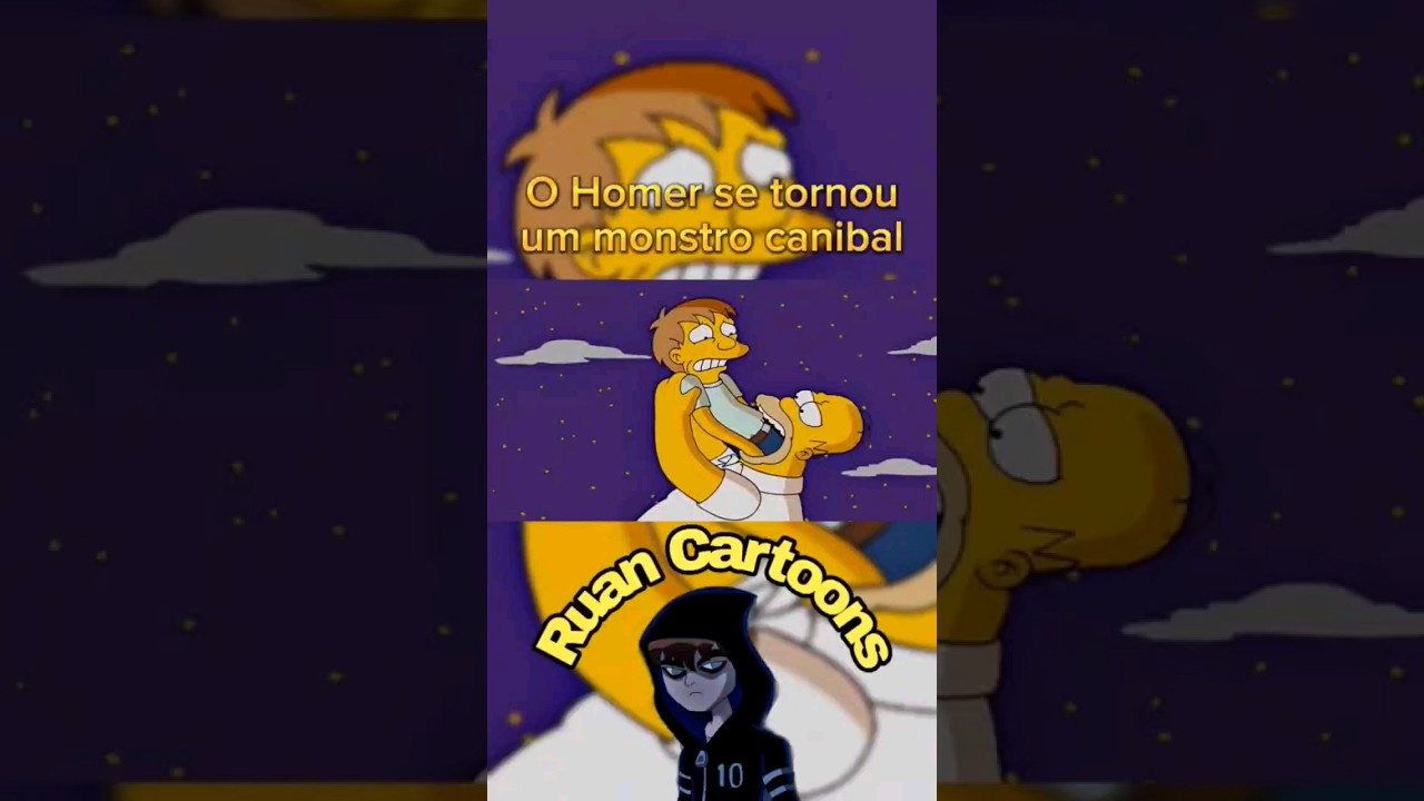 O Homer se tornou um monstro canibal #shorts #cartoons #viral