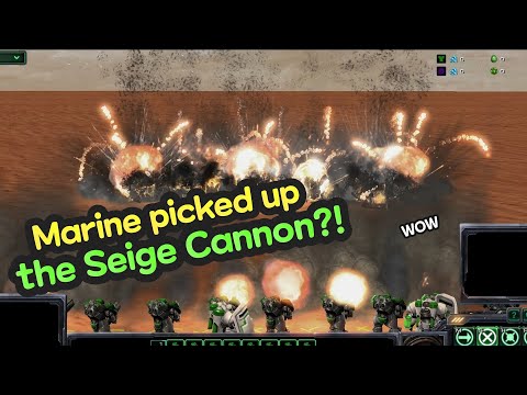 StarCraft 2: 마린이 소총대신 시즈 캐논을 들고 화력전?! Marines fight with SiegeMode Cannon instead of a rifles?!