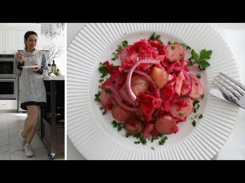 My Red Salad Recipe - Potatoes Cabbage Apples - Heghineh Cooking Show