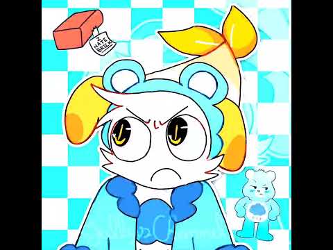 CARE BEARS COLLAB! SHELLY ASTRO AND SHIRIMPO 🔥 #dandysworld #shirimpo #astro #shelly #art