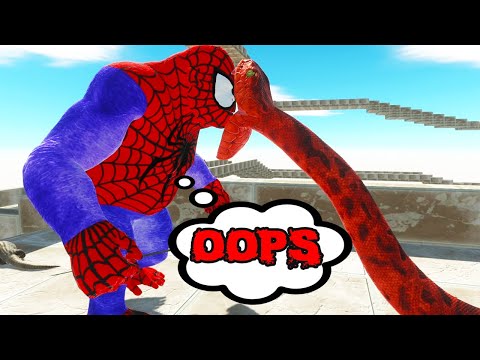 SPIDERMAN GORO vs BATMAN DEATH CLIMB - Animal Revolt Battle Simulator | arbs