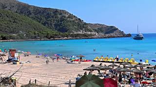 Beach Ambience on Tropical Island Palma de Mallorca 🌴 Relaxing Ocean Sounds & People Having Fun .