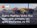 Bairro Mathias Velho fica seco pela primeira vez após enchentes no RS; vídeo mostra ruas desertas