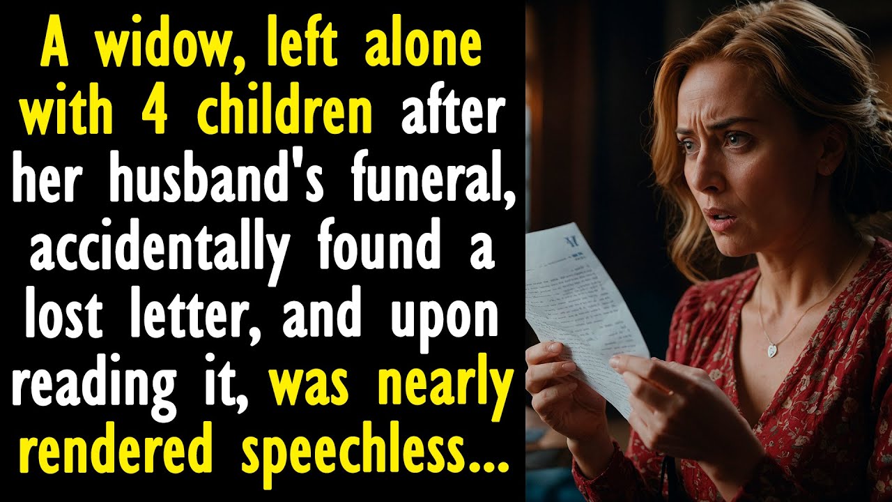 A woman, left alone with 4 children, accidentally found a lost letter, and upon reading it...