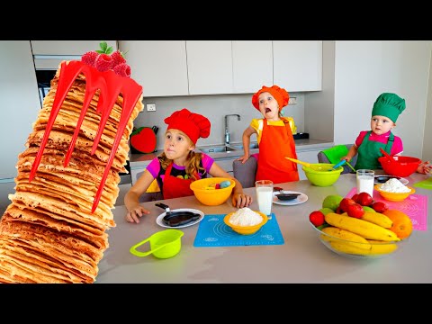 Five Kids Let's Make Yummy Pancakes | Snack Song + more Children's Songs and Videos