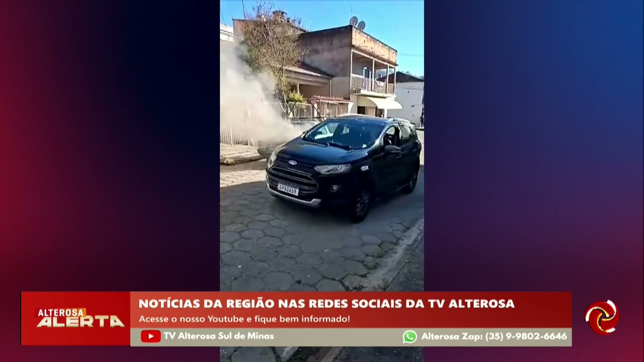 Caminhonete pega fogo em São Lourenço