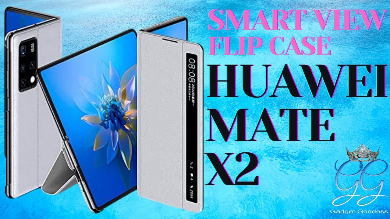 Huawei Mate X2 Genuine Leather Flip Smart View Case Sleep | Wake Kickstand Holder Lazy Otter