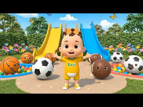 Colors & Numbers with Sports Balls | Finger Family Song | Xavi and Anna Baby Songs
