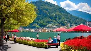 Lugano Switzerland🇨🇭Walking In Most Charming Swiss City _ Lake Lugano