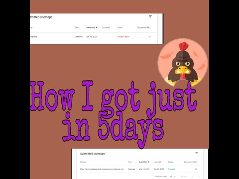 After trying many times sitemap shows couldn't fetch for BLOGGER