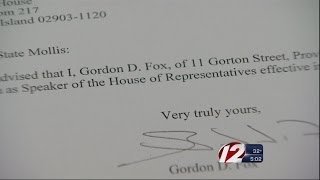 Speaker Fox gives letter of resignation