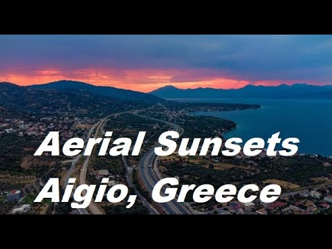 Aerial Sunsets & Full Moon in Aigio