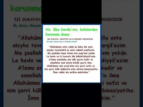 HZ. EBU DERDA'NIN KORUNMA DUASI