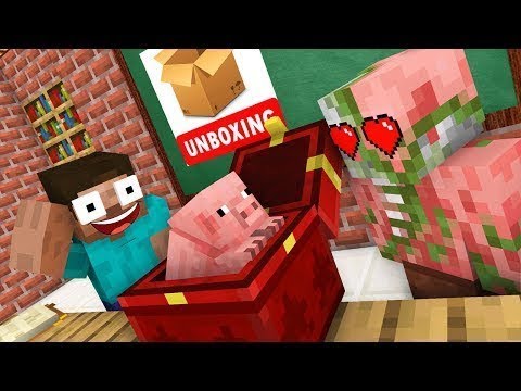 Monster School : Unboxing Present from Herobrine Challenge - Minecraft Animation