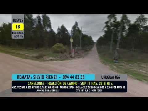 Silvio Rienzi remate judicial de fracción de campo en Canelones de 11 Has. el 18.11.2021