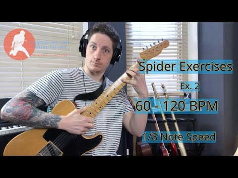 Spider exercises - practice play-along 1/8th note speed