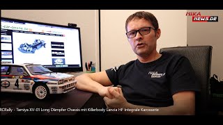 RC Rally - Tamiya XV-01 Long Dämpfer Chassis mit Killerbody Lancia HF Integrale Karosserie