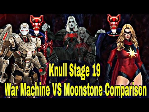 War Machine VS Moonstone WBL Knull Stage 19 Comparison | Who is Better in WBL - Marvel Future Fight